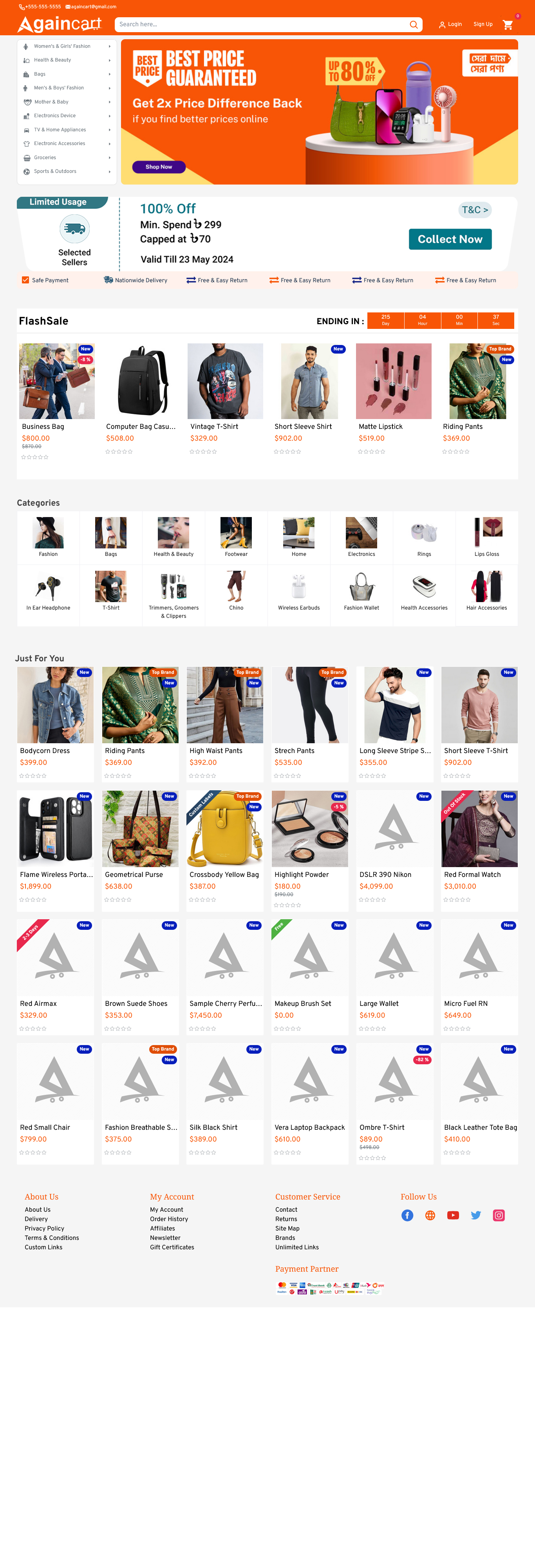 Againcart - Advanced E-Commerce Theme | Template 18