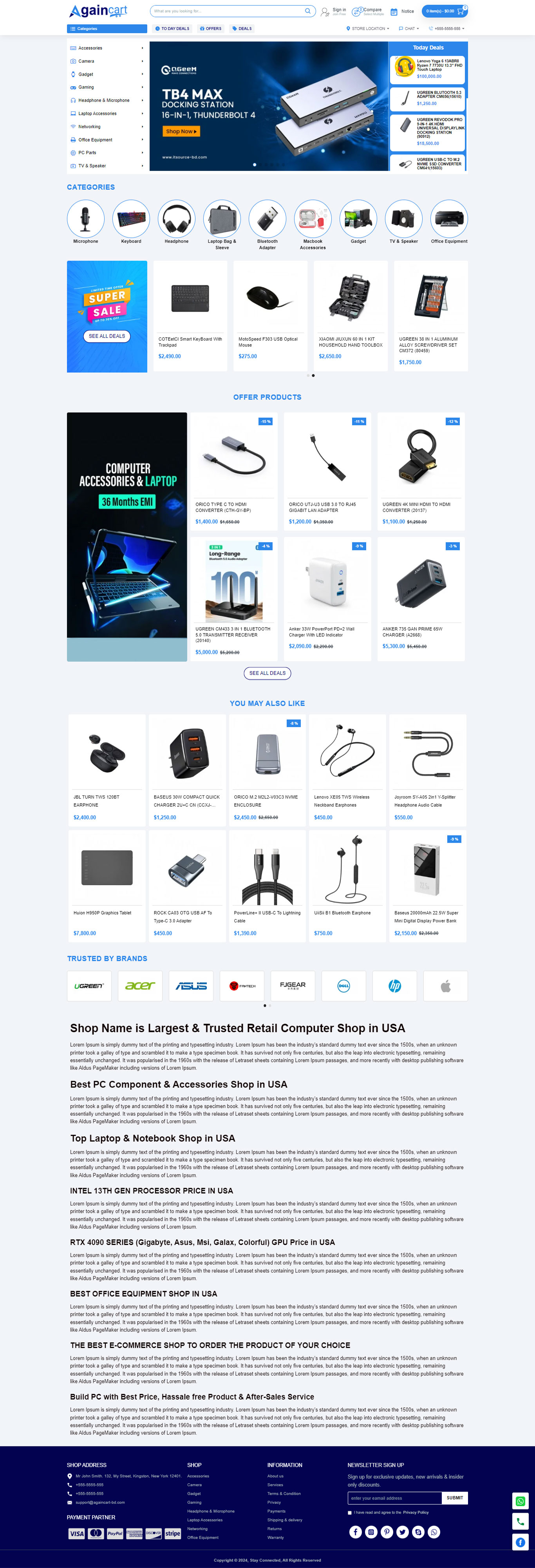 Againcart - Advanced E-Commerce Theme | Template 13